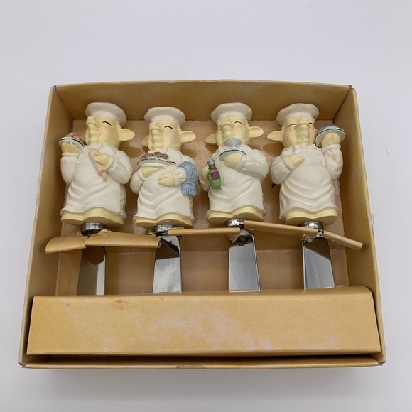 4 Pc. Hand Painted Vintage Spreader Set With Stainless Steel Blade’s Cooks Club - Picture 12 of 12